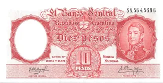 Argentina 10 Pesos, 1960 image