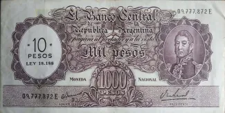 Argentina 10 Pesos, 1969 image