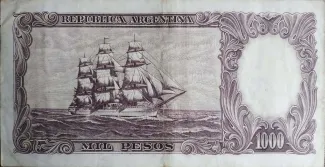 Argentina 10 Pesos, 1969-1971 reverse