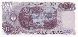 Argentina 10 Pesos, 1973-1976 reverse