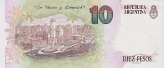 Argentina 10 Pesos, 1992-1997 reverse