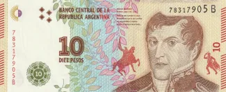 Argentina 10 Pesos, 2016 obverse
