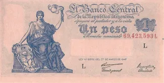 Argentina 1 Peso, 1950 image