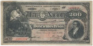 Argentina 200 Pesos, 1896 image