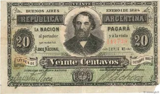 Argentina 20 Centavos, 1884 image