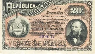 Argentina 20 Centavos, 1884 image