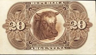 Argentina 20 Centavos, 1884 reverse