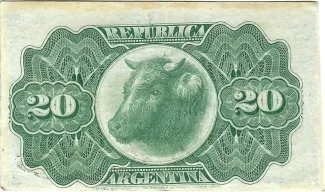 Argentina 20 Centavos, 1892-1894 reverse