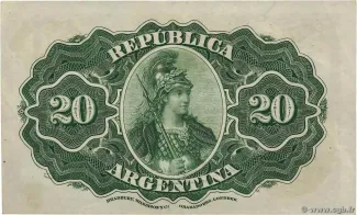 Argentina 20 Centavos, 1895-1896 reverse