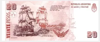 Argentina 20 Pesos, 1999-2003 reverse