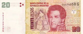 Argentina 20 Pesos, 2003-2018 obverse