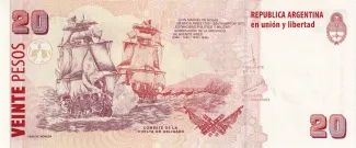 Argentina 20 Pesos, 2003-2018 reverse