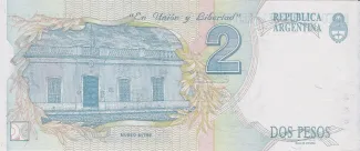 Argentina 2 Pesos, 1992-1997 reverse