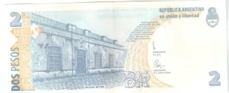 Argentina 2 Pesos, 1997-2002 reverse