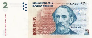 Argentina 2 Pesos, 2002-2014 obverse