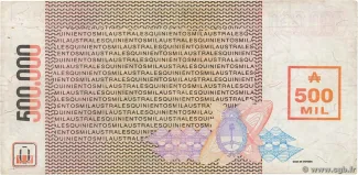 Argentina 500.000 Australes, 1990 reverse