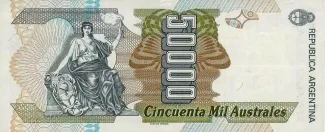 Argentina 50.000 Australes, 1989-1991 reverse