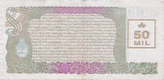 Argentina 50.000 Australes, 1989 reverse