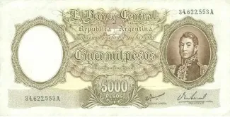 Argentina 5.000 Pesos, 1967 image