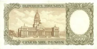 Argentina 5.000 Pesos, 1962-1969 reverse