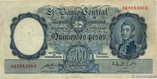 Argentina 500 Pesos, 1952 image