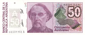 Argentina 50 Australes, 1989 image