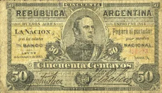 Argentina 50 Centavos, 1884 image