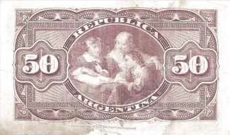 Argentina 50 Centavos, 1892-1893 reverse