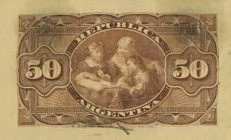 Argentina 50 Centavos, 1892-1895 reverse