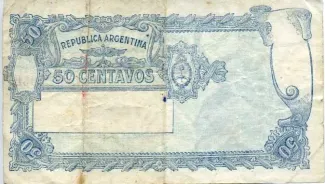 Argentina 50 Centavos, 1948-1950 reverse