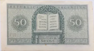 Argentina 50 Centavos, 1951-1956 reverse