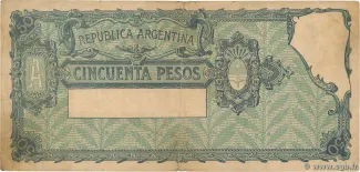 Argentina 50 Pesos, 1936-1943 reverse