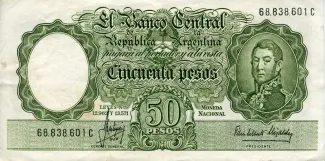 Argentina 50 Pesos, 1967 image