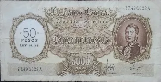 Argentina 50 Pesos, 1969 image