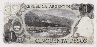 Argentina 50 Pesos, 1972-1973 reverse