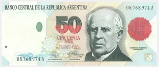 Argentina 50 Pesos, 1992-1997 obverse