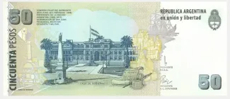 Argentina 50 Pesos, 1999-2003 reverse