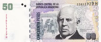 Argentina 50 Pesos, 2003-2014 obverse