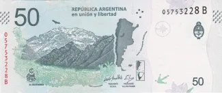 Argentina 50 Pesos, 2018-2020 reverse