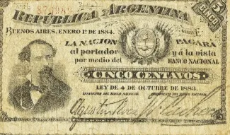 Argentina 5 Centavos, 1884 image
