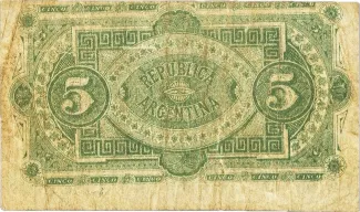 Argentina 5 Centavos, 1884 reverse
