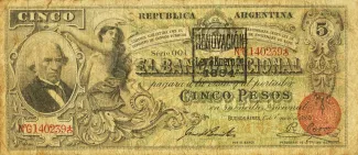 Argentina 5 Pesos, 1888 image