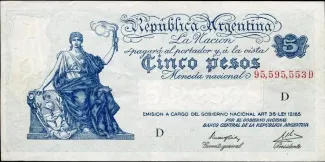 Argentina 5 Pesos, 1948 image