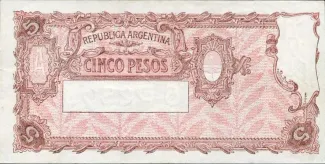 Argentina 5 Pesos, 1935-1948 reverse