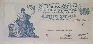 Argentina 5 Pesos, 1958 image