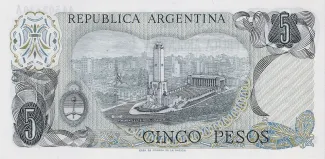 Argentina 5 Pesos, 1971-1973 reverse