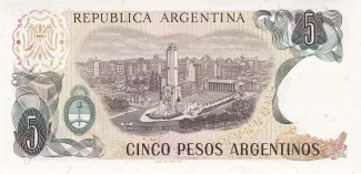 Argentina 5 Pesos, 1983-1984 reverse