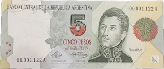 Argentina 5 Pesos, 1992-1997 obverse