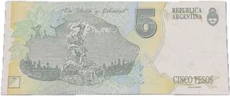 Argentina 5 Pesos, 1992-1997 reverse