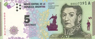 Argentina 5 Pesos, 2015 obverse